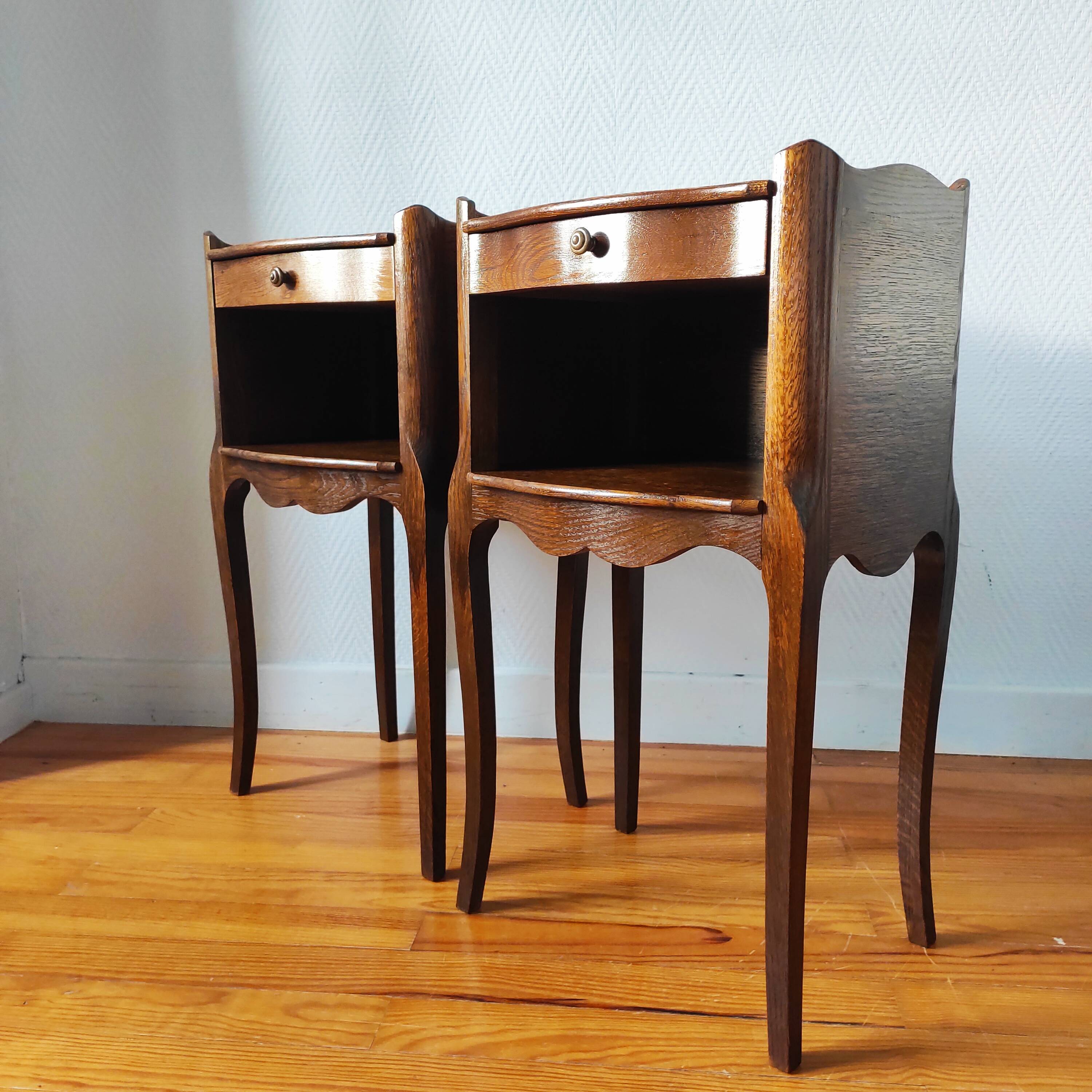 Pair of French Louis XV style bedside tables