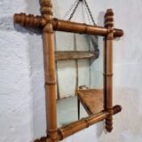 Antique French wall mirror in faux bamboo style – early 20th century
