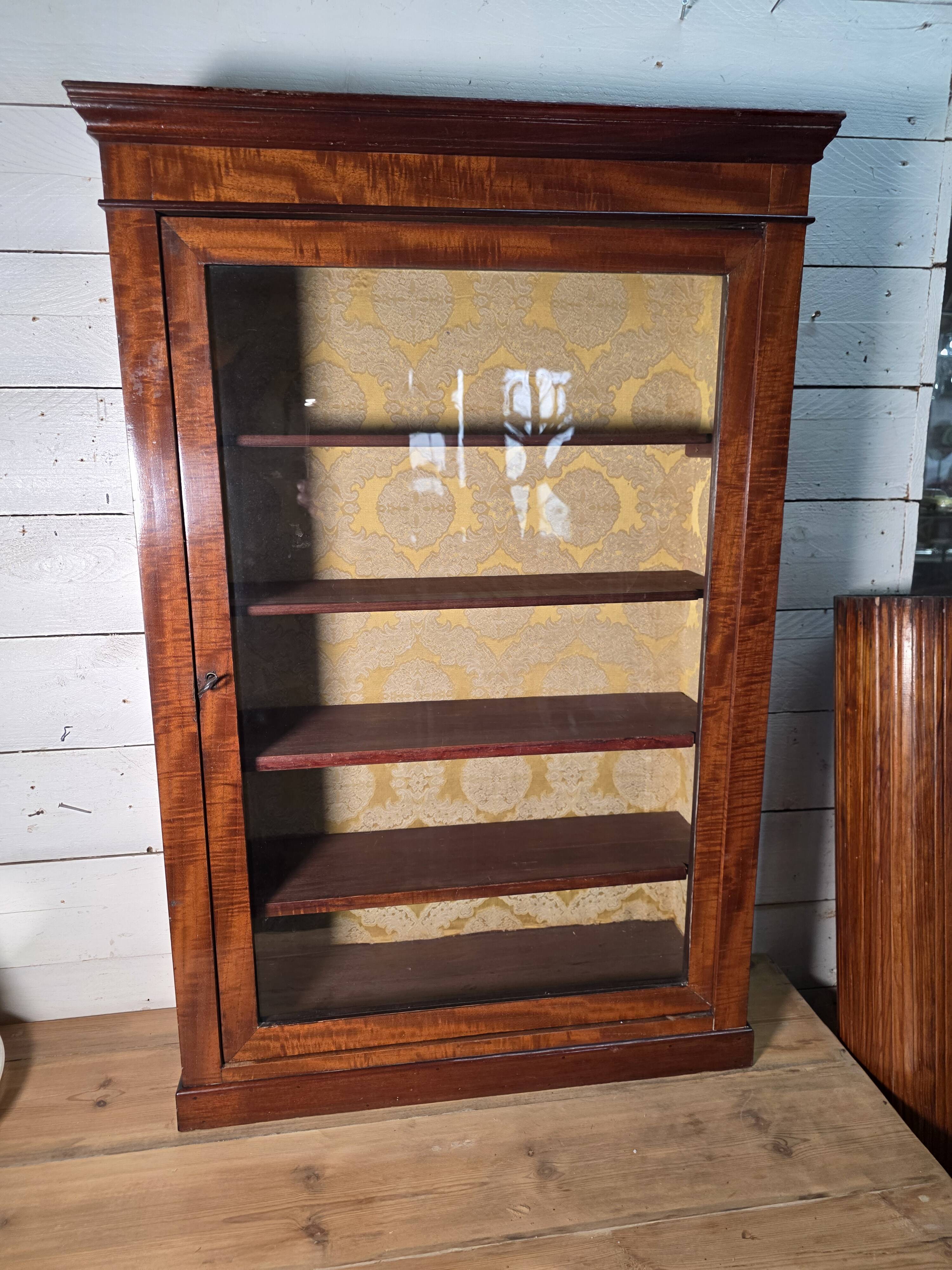 Late 19th century mahogany shop display cabinet.