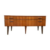 Meuble tv hifi enfilade scandinave 1960 vintage en teck - vintage - pieds fuseaux