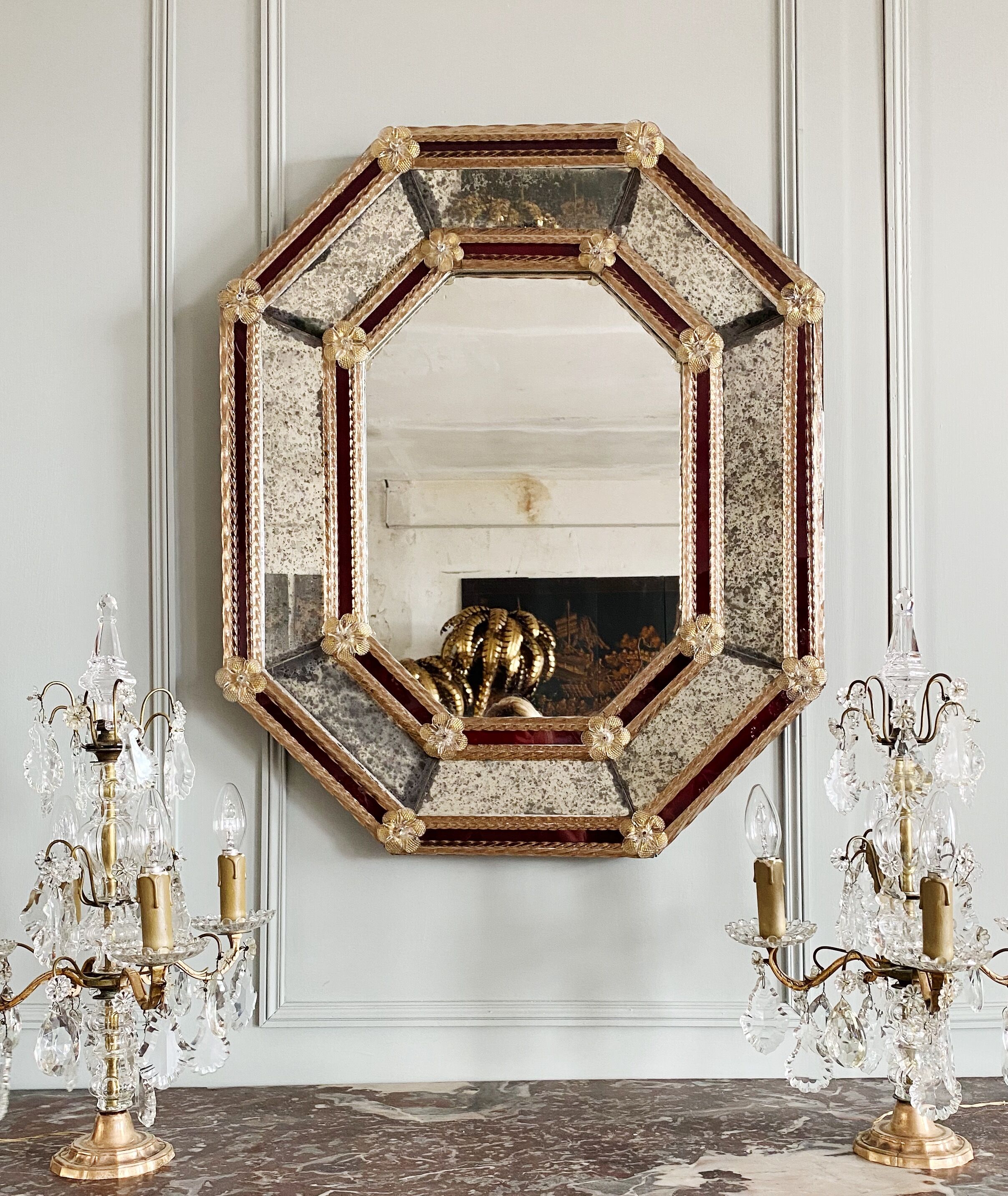 Murano glass Venitien mirror of the 1900