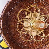 Applique upcyclée en osier et rotin