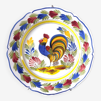 Henriot Quimper plate with rooster