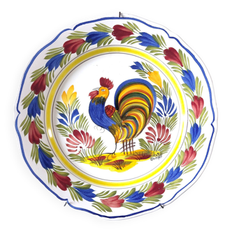 Henriot Quimper plate with rooster