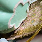 Vintage turquoise flower shaped vase.