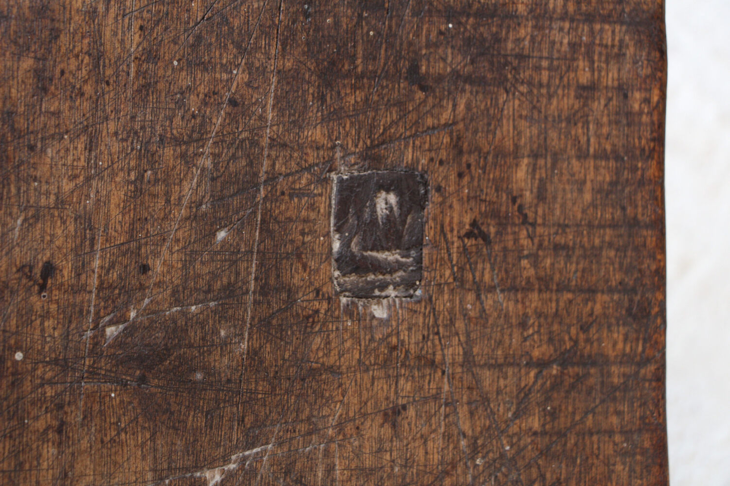 Brutalist solid oak bench / console 1950