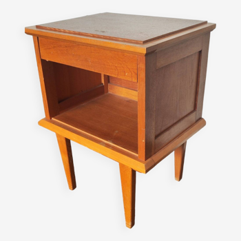 Ancien chevet style scandinave un tiroir design vintage 1970