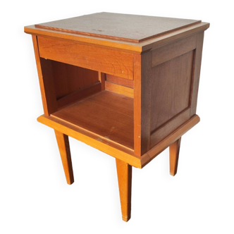 Old scandinavian style bedside table with a vintage designer drawer 1970