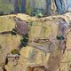 Landscape painting view from the village of Les Angles, Gard, Avignon, Hurard 1887-1956