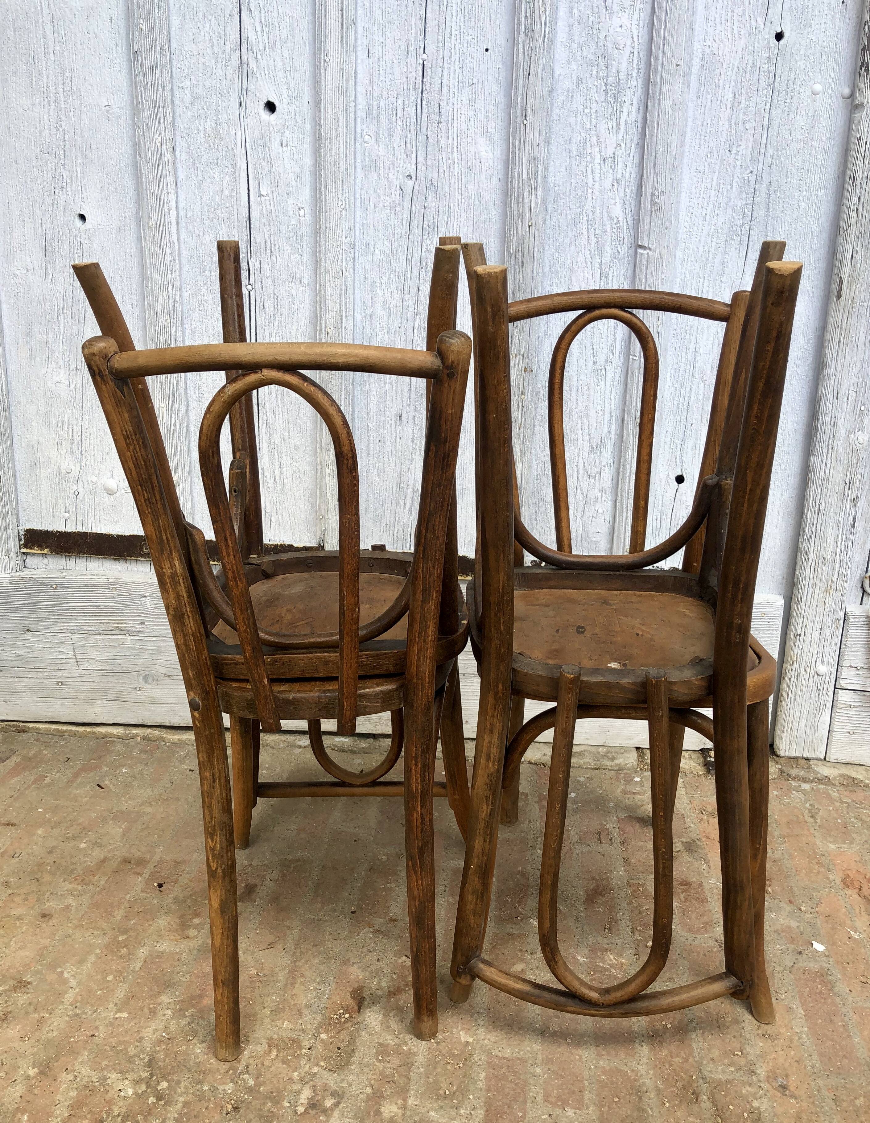 Baumann curved wood bistro chairs