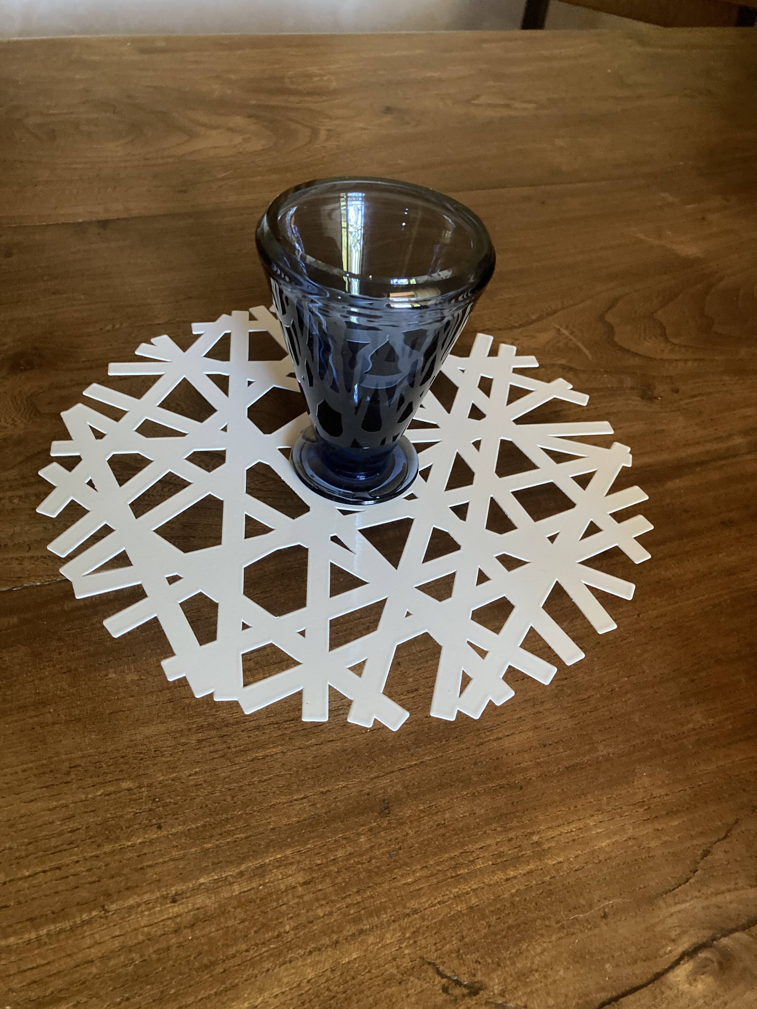 Snowflake candlestick by Laure Krayenbuhl and Kosta Boda for Nestlé.