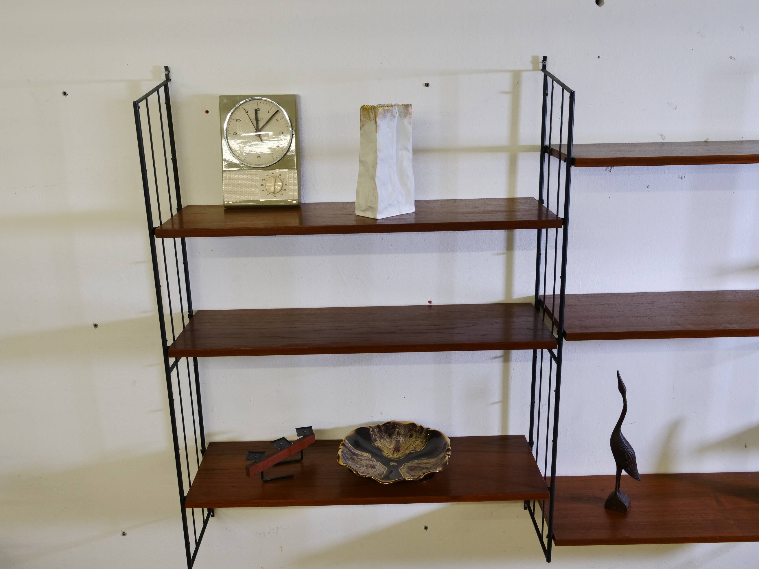 Modular teak storage unit in mid-century style, set of 12, 1960s.
