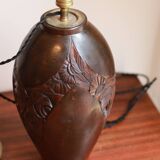 Art Deco carved wooden lamp base