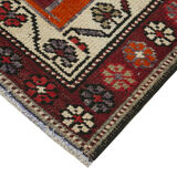 Hand-knotted antique turkish orange runner rug 90 cm x 382 cm