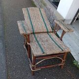 Fauteuil Chaise Longue en Rotin fin XIX ème siècle Belle Epoque.