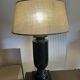 Vintage turned blackened wooden baluster lamp base