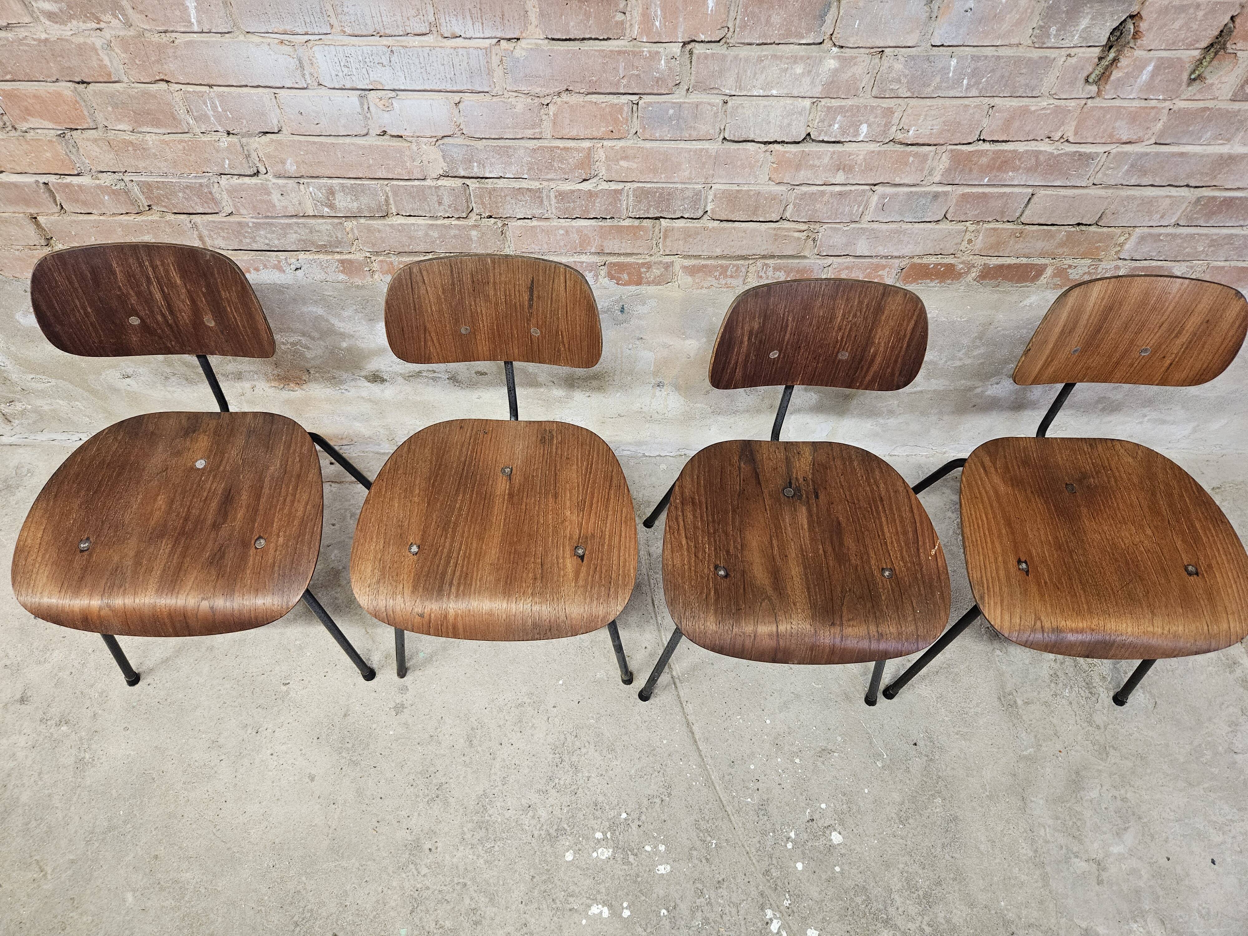 Set de 4 chaises  vintage Se 68 par Egon Eiermann pour Wilde+Spieth 1950"