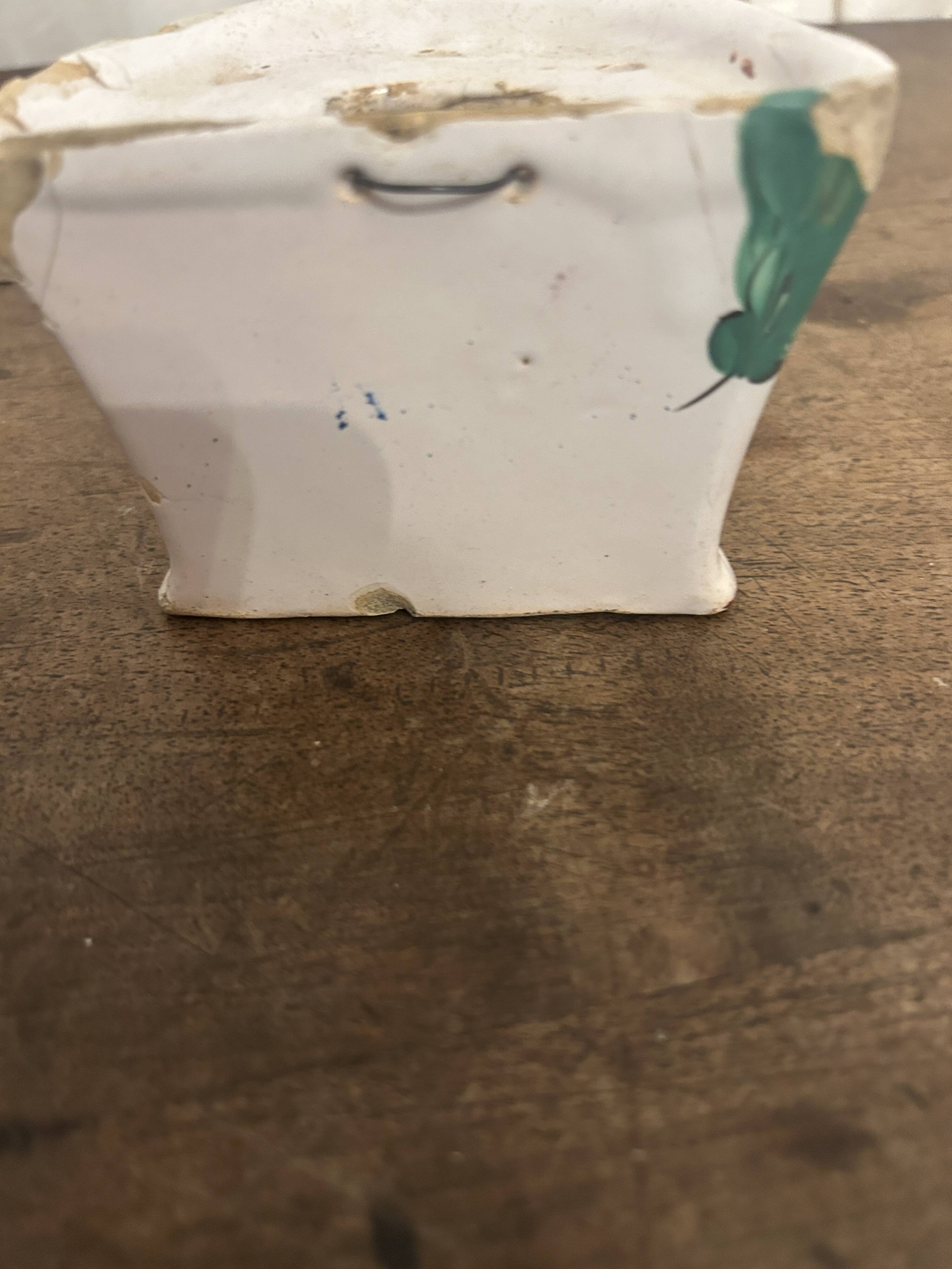 Wall vase in Islettes earthenware, 18th century