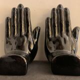Pair of black ceramic hand book greenhouse, 1970, Netherlands