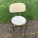 Chair for bathroom or child, chrome legs and curved vintage