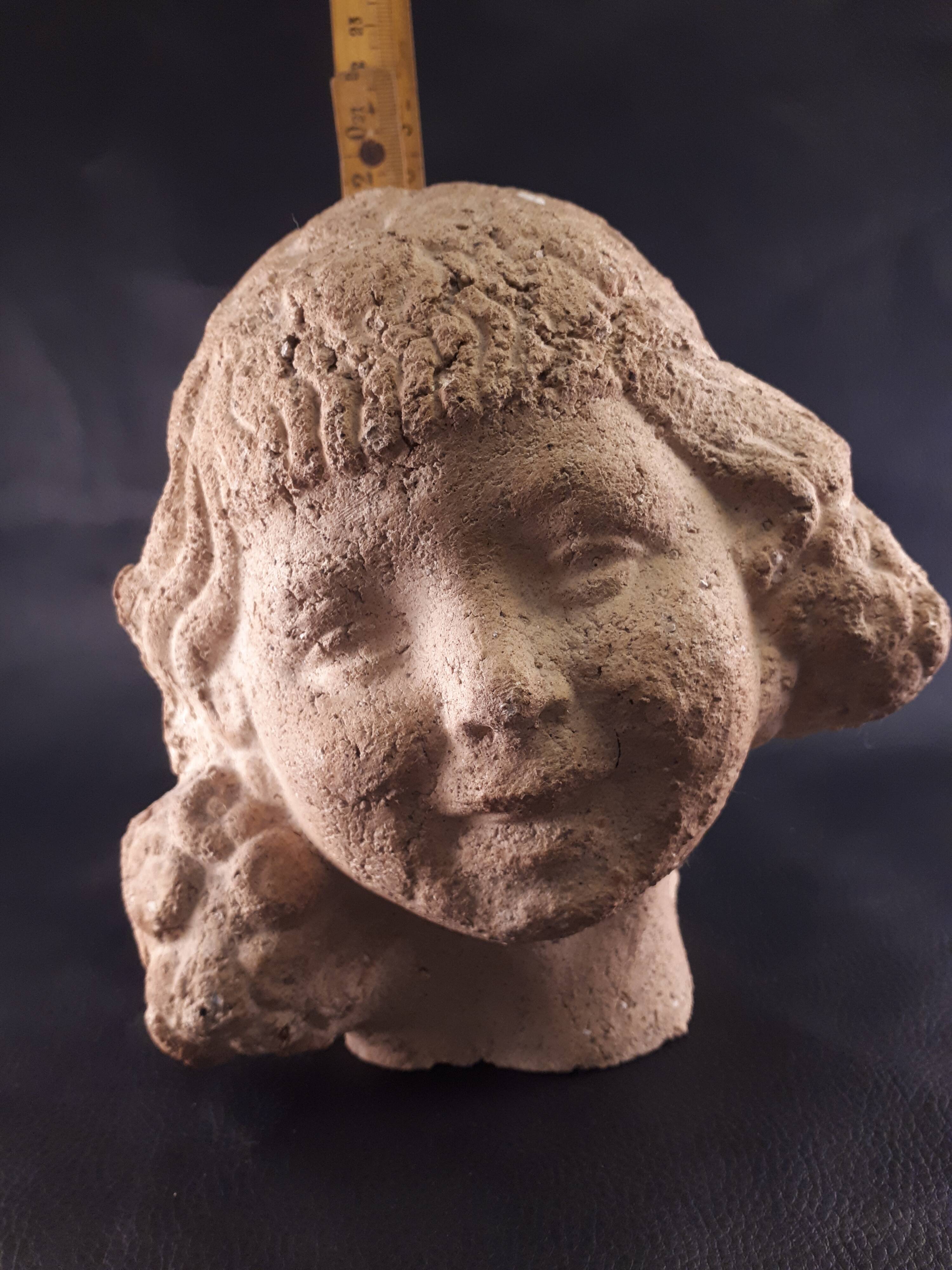 bust statuette sculpture terracotta style art deco 1930 little girl