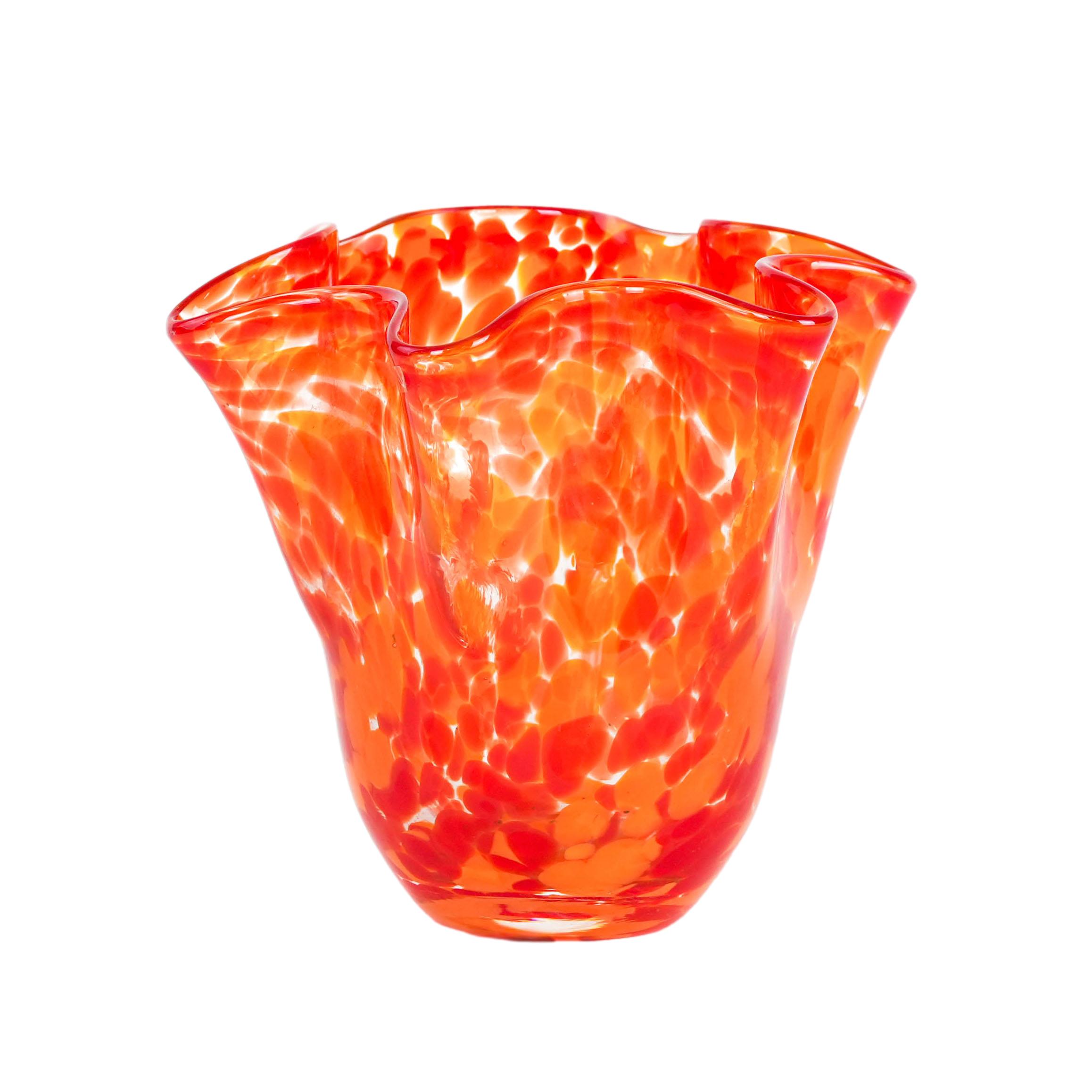 Orange glass vase, Danish design, 1970s, made in Denmark