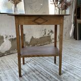 Oak spindle leg console