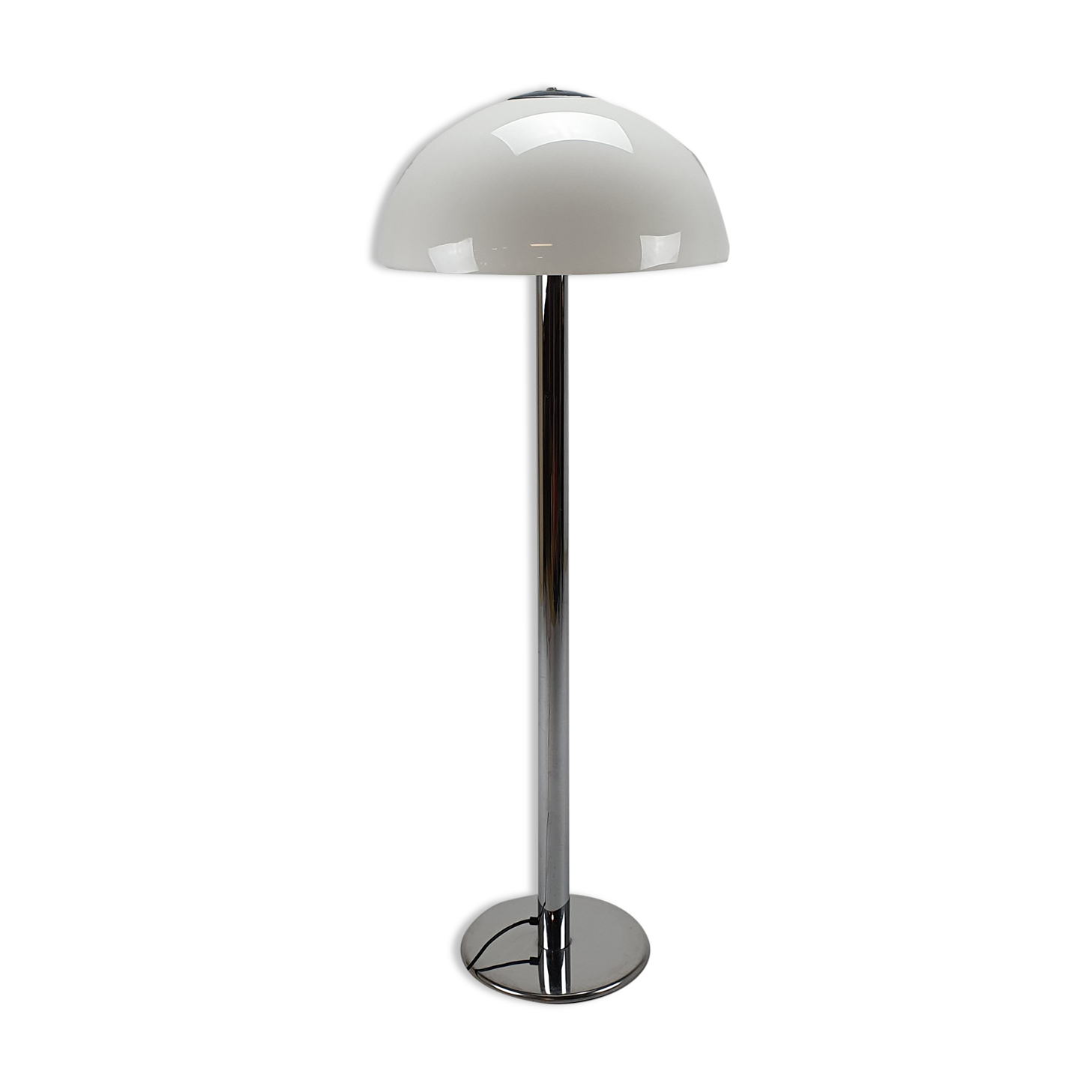 Vintage chrome and plastic mushroom floorlamp, 1970s