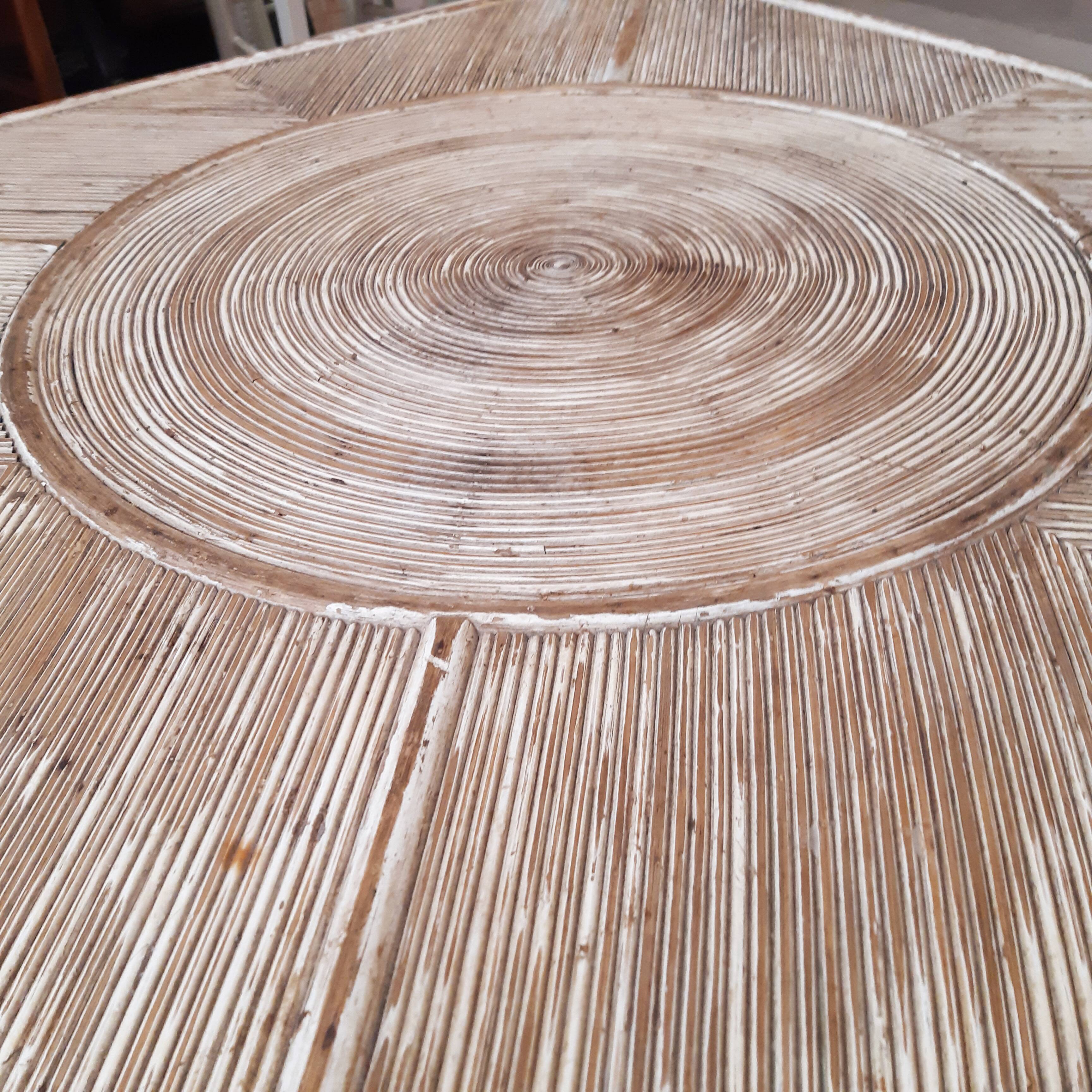 Grande table basse rotin