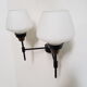 Wall light double Lunel brass metal and the 1950s opaline