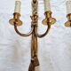 Pair of French wall sconces in bronze, Louis XVI style, with cord.