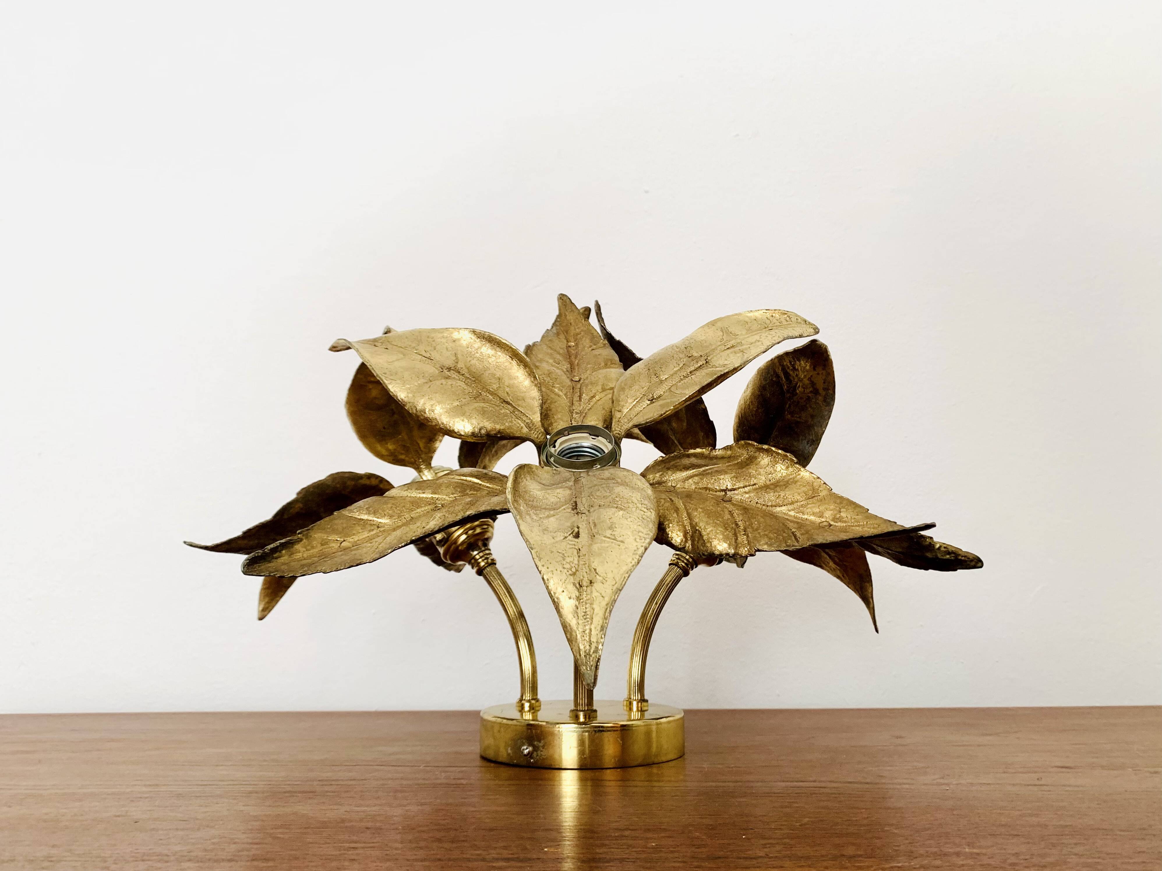 Floral Hollywood Regency Flush Lamp by Willy Daro for Massive