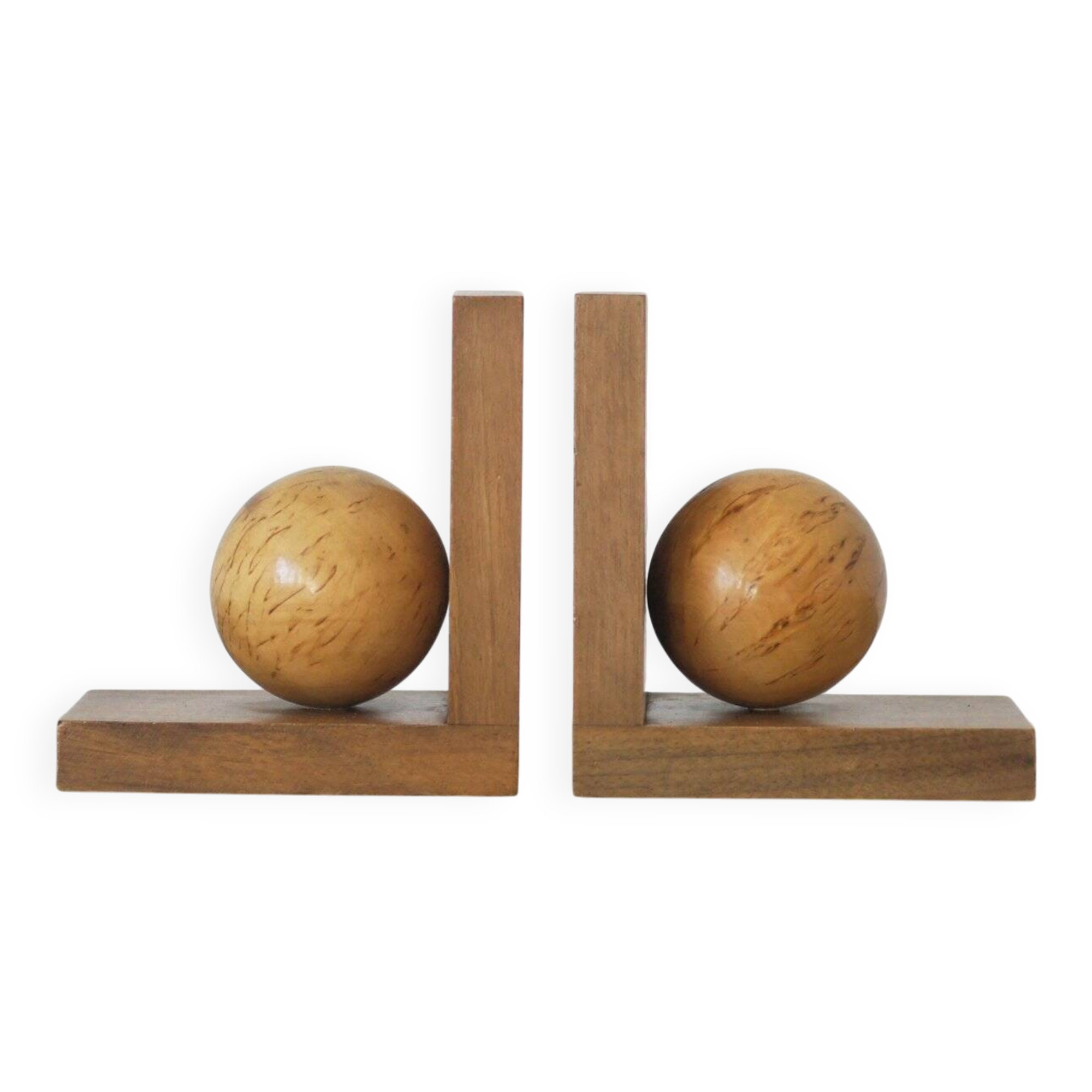 Mid-Century Modern Wooden Bookends, 1950s, Set of 2