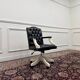 Classic English White Chesterfield Office Chair