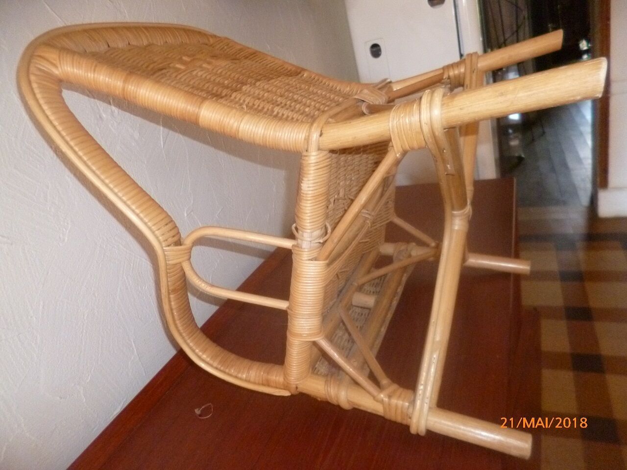 Armchair child vintage rattan wicker