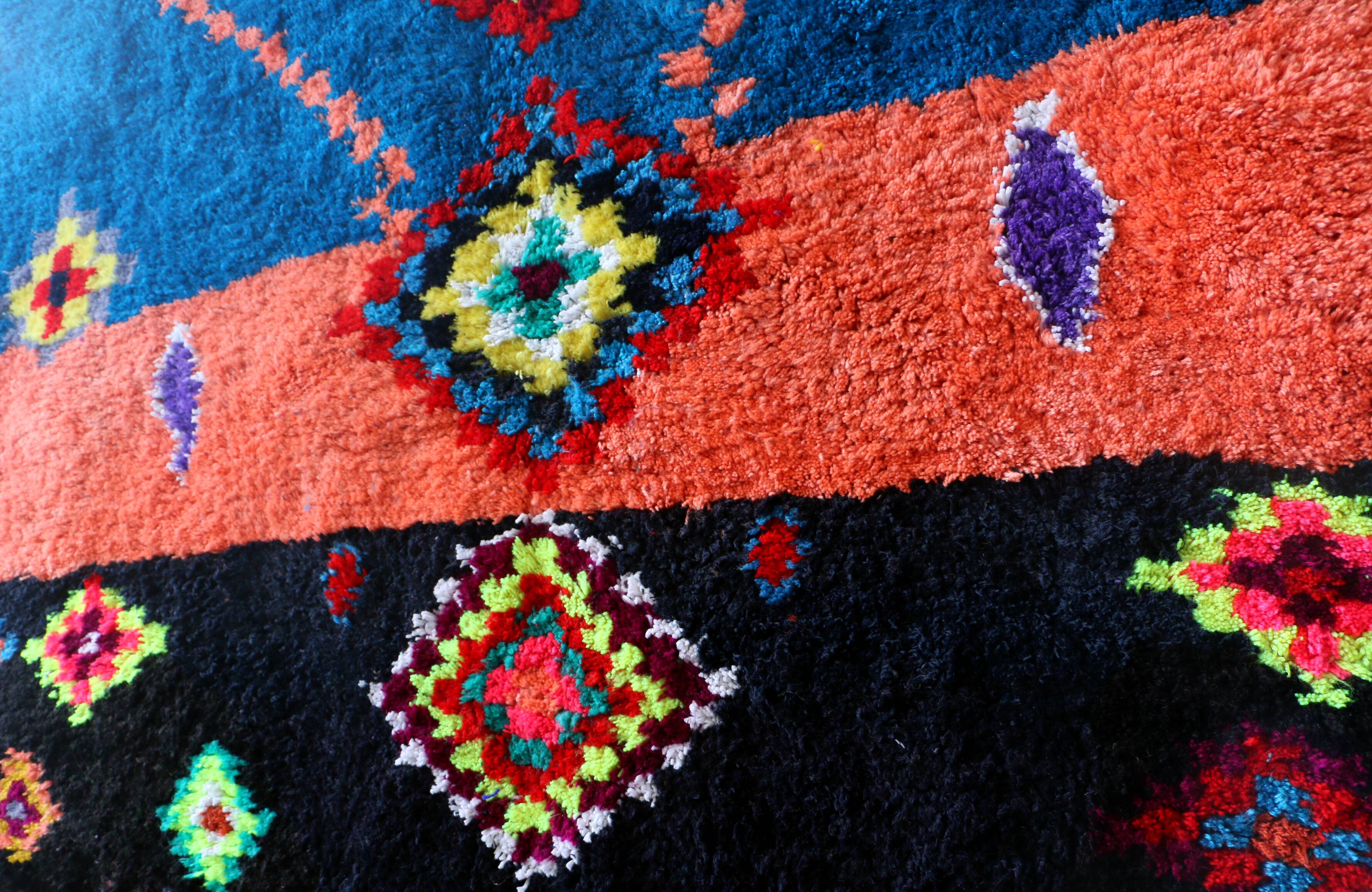 Boujaad style rug set vintage design, name: Life Back 170 cm / 210 cm.
