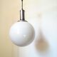 1970s glass and chrome globe chandelier