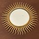 Sun mirror in gold metal 1950  21cm