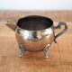 Antique Silver Plated Sugar Bowl & Creamer Set on Tray: Old Tableware