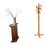 Free-standing coat rack in solid pine, Les Arcs, 1970s