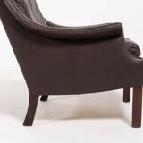 Fauteuil danois en cuir marron, 1960