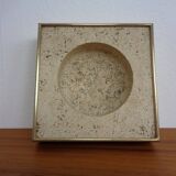 Travertine & Brass Ashtray by Fratelli Mannelli, Italy, 1970s