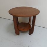 Art bDeco round oak coffee table