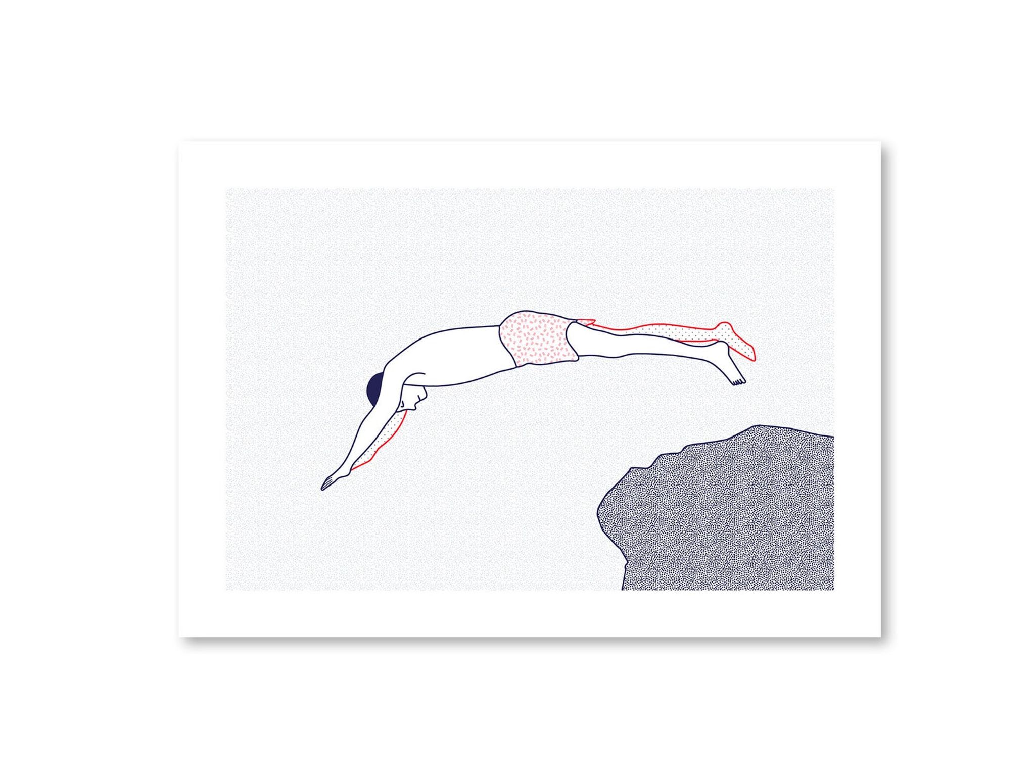 Illustration A4 naiade no. 6/8 bretagne baigneuse mer