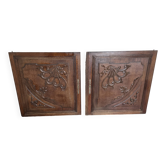 Paire de portes en bois sculpté en chêne