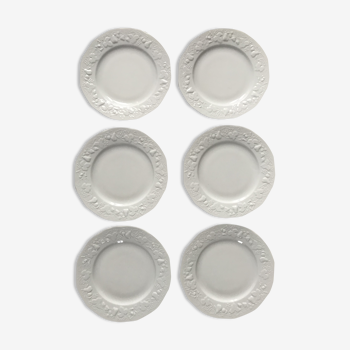 Série de 6 assiettes à dessert en porcelaine de Limoges