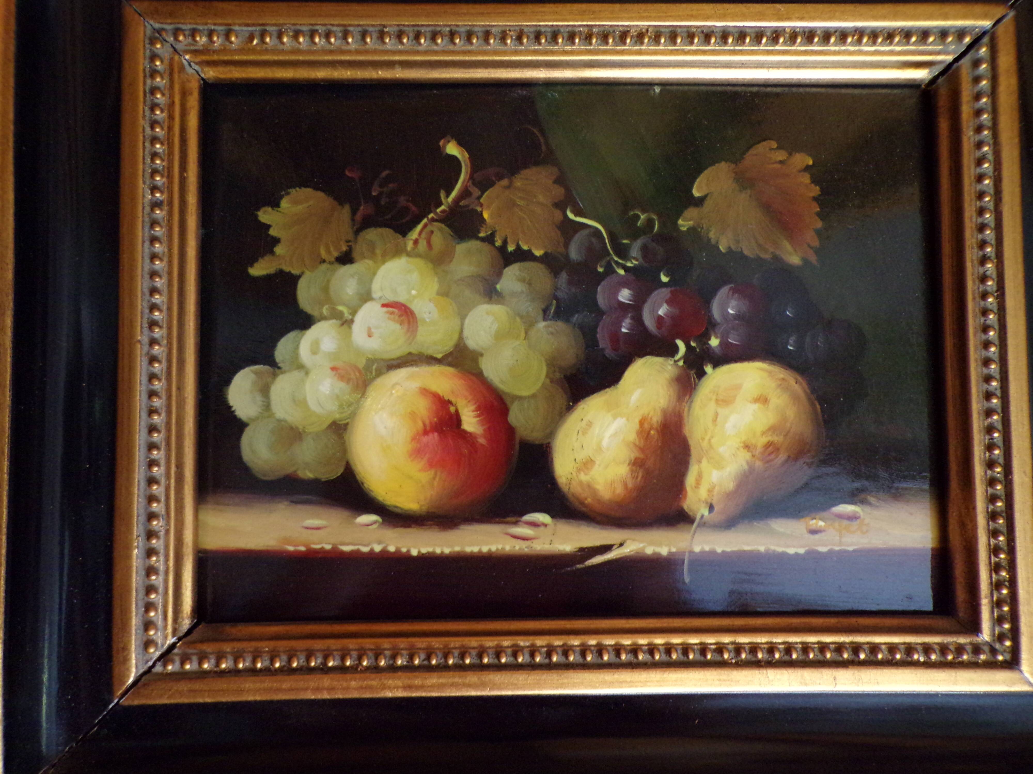 Still life on panel signed Huyet