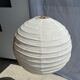 Hanging lamp in rattan and round japanese natural linen d:50