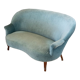 Sofa Napoleon III XIXth Blue fabric Mahogany feet