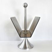 Porte-revues en plexiglas et acier brossé, 1970